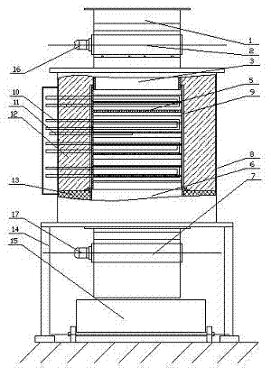 Granular material multilayer calcining furnace and calcining method