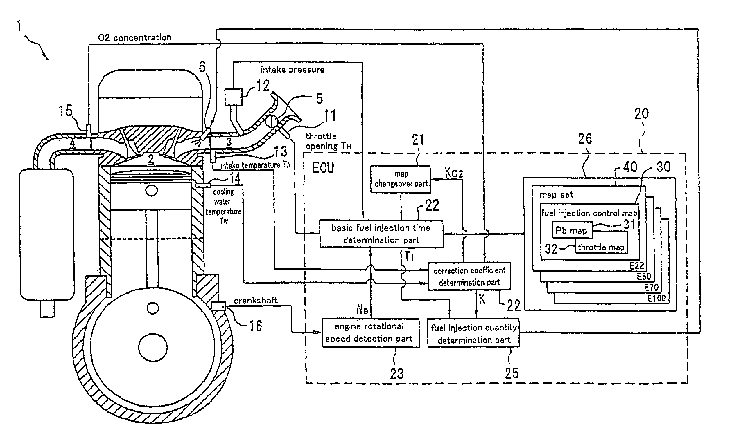 Fuel injection control device for a variable-fuel engine and engine incorporating same