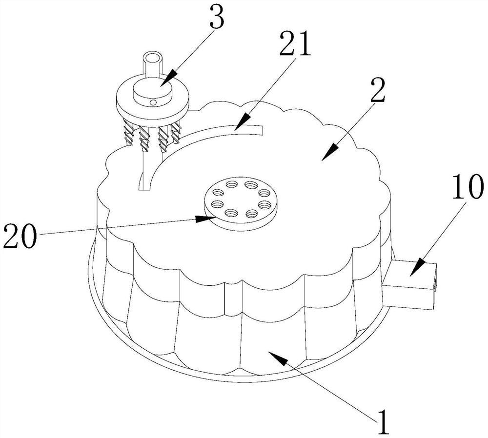 A pot lid mold with automatic handle in and out