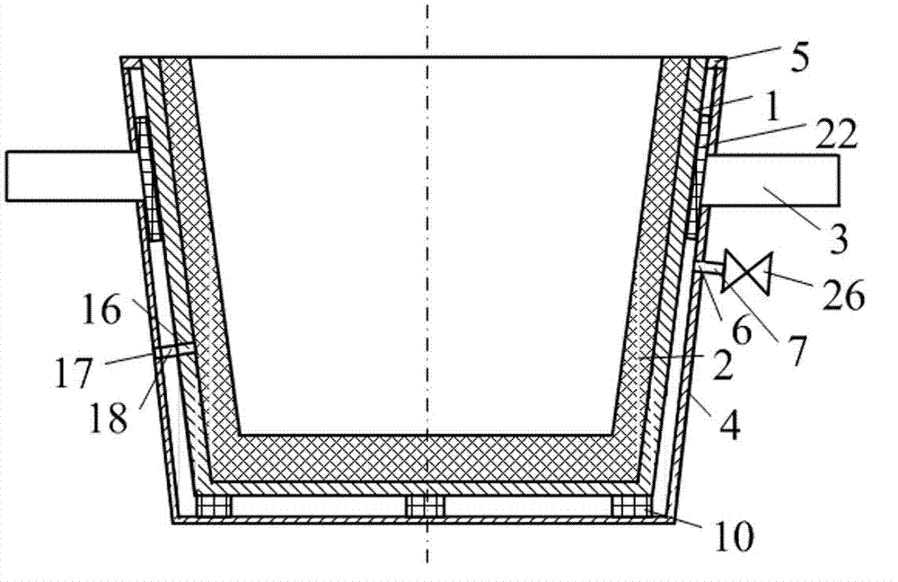 Metallurgical ladle device with vacuum shell