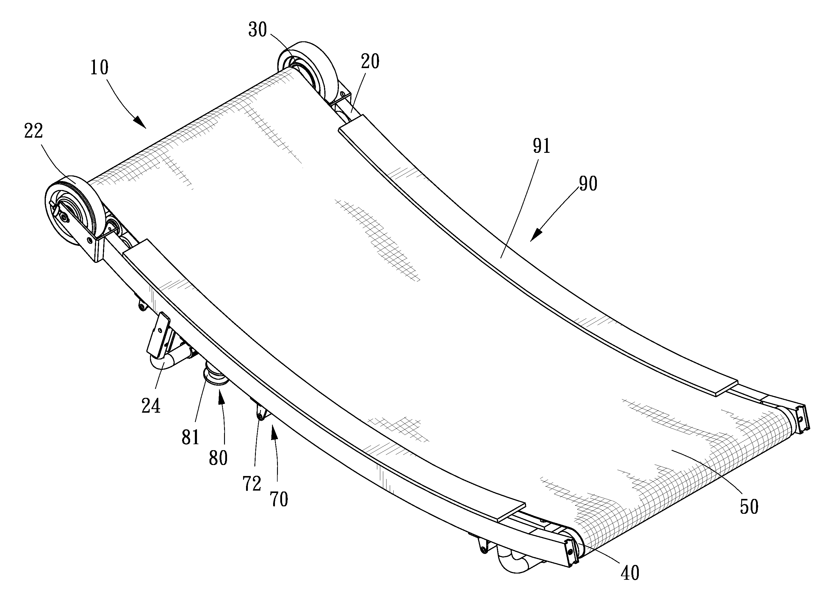 Treadmill with a Firmly Located Belt