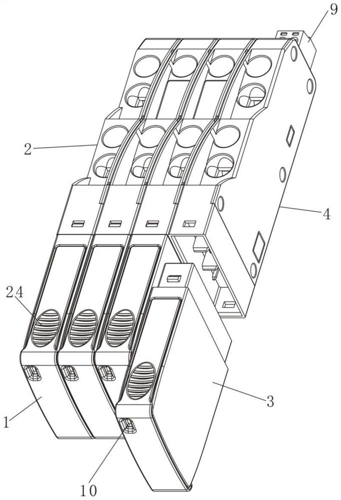 Anti-drop type surge protector for plugging and unplugging 1U panel