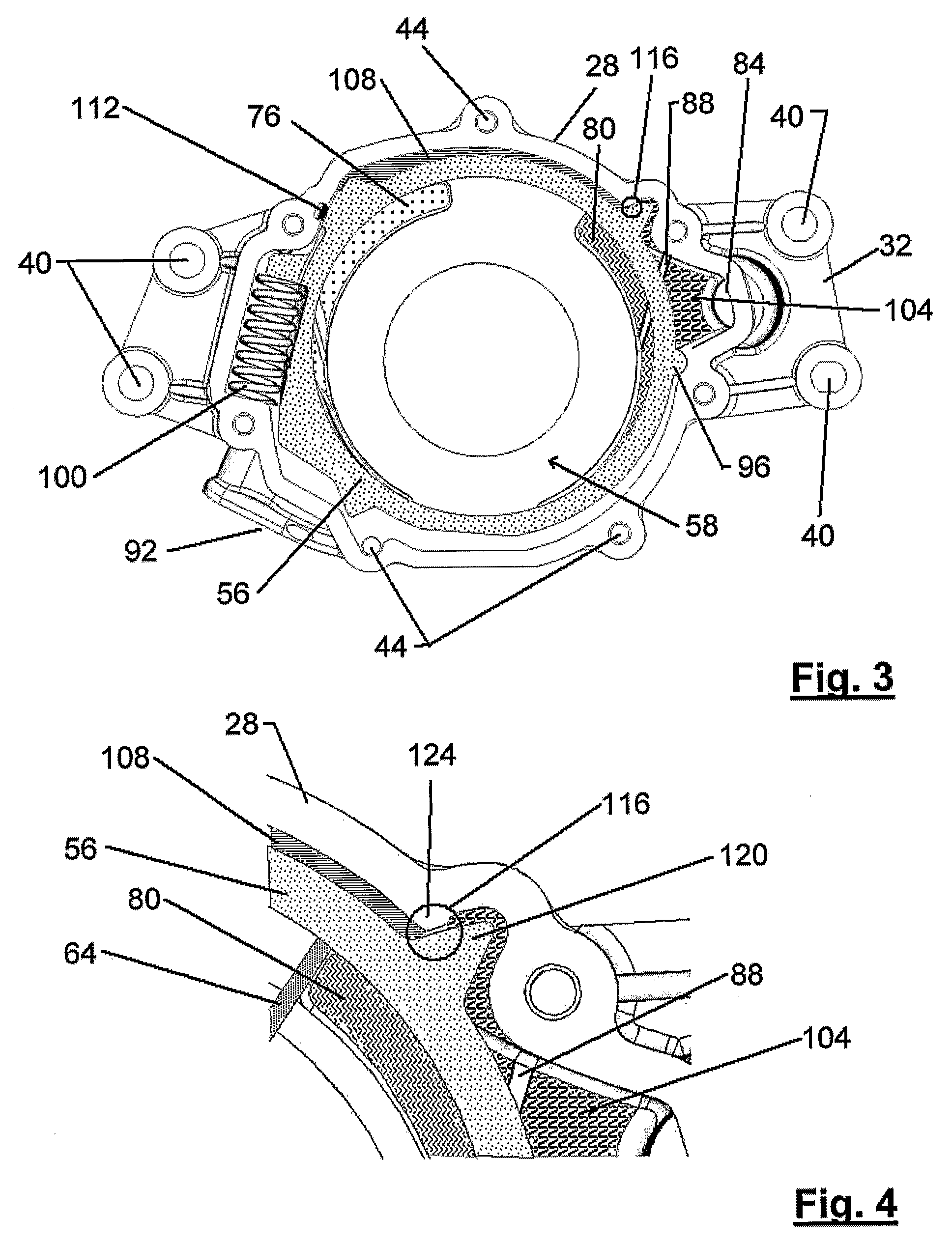 Vane pump using line pressure to directly regulate displacement