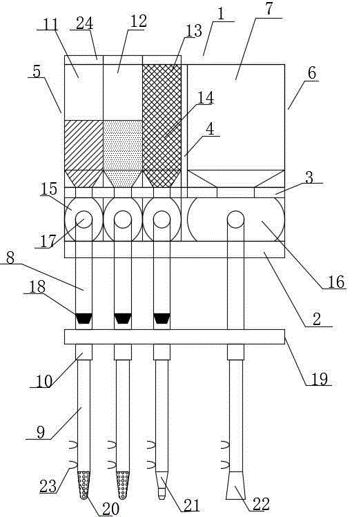 Anti-hematocele flushing type surgical device used in neurosurgery department