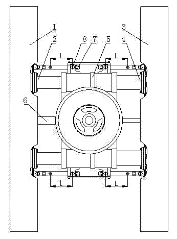 Cylinder slideway double-limiting telescopic crawler-type chassis