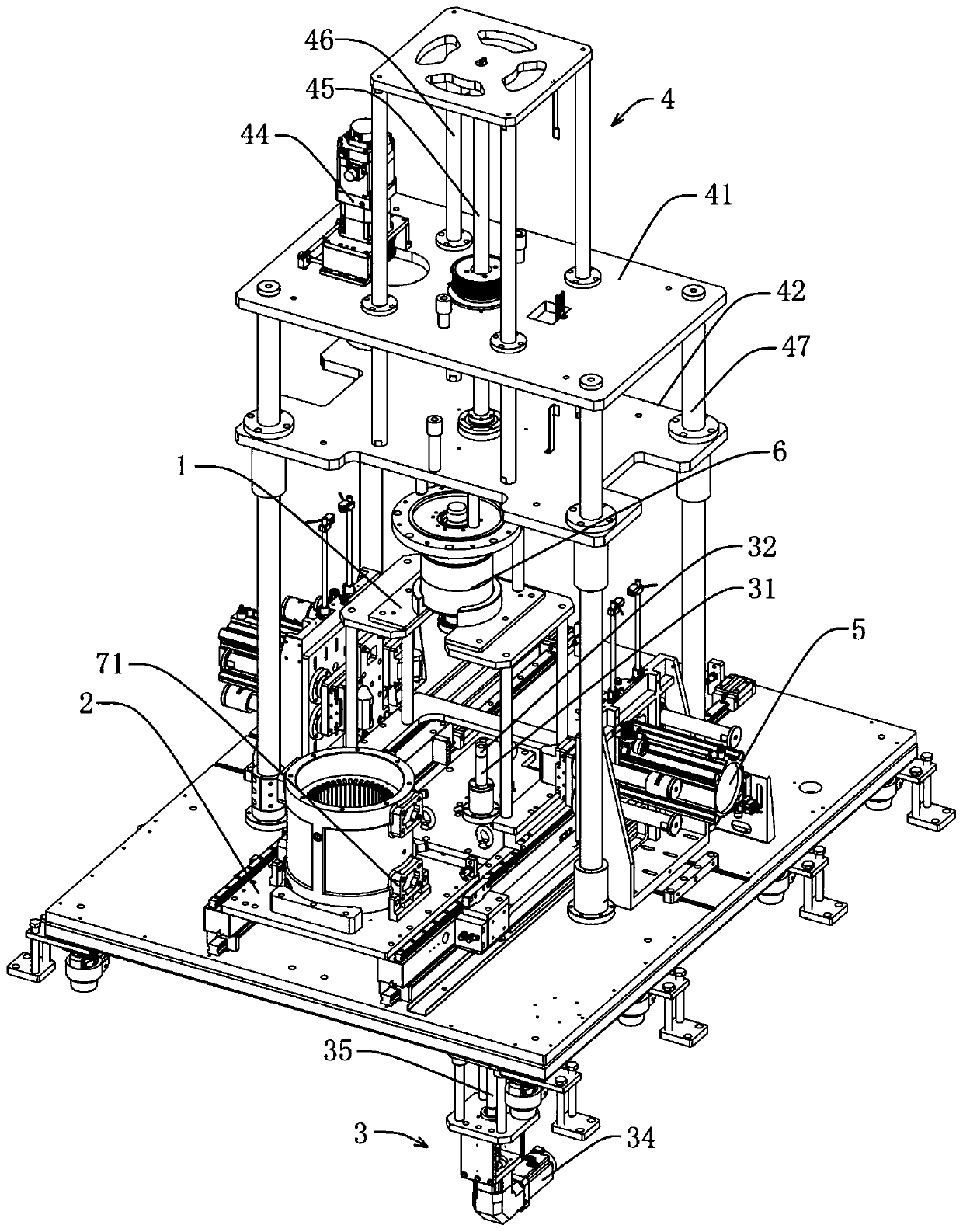 Stator and rotor combined assembling device