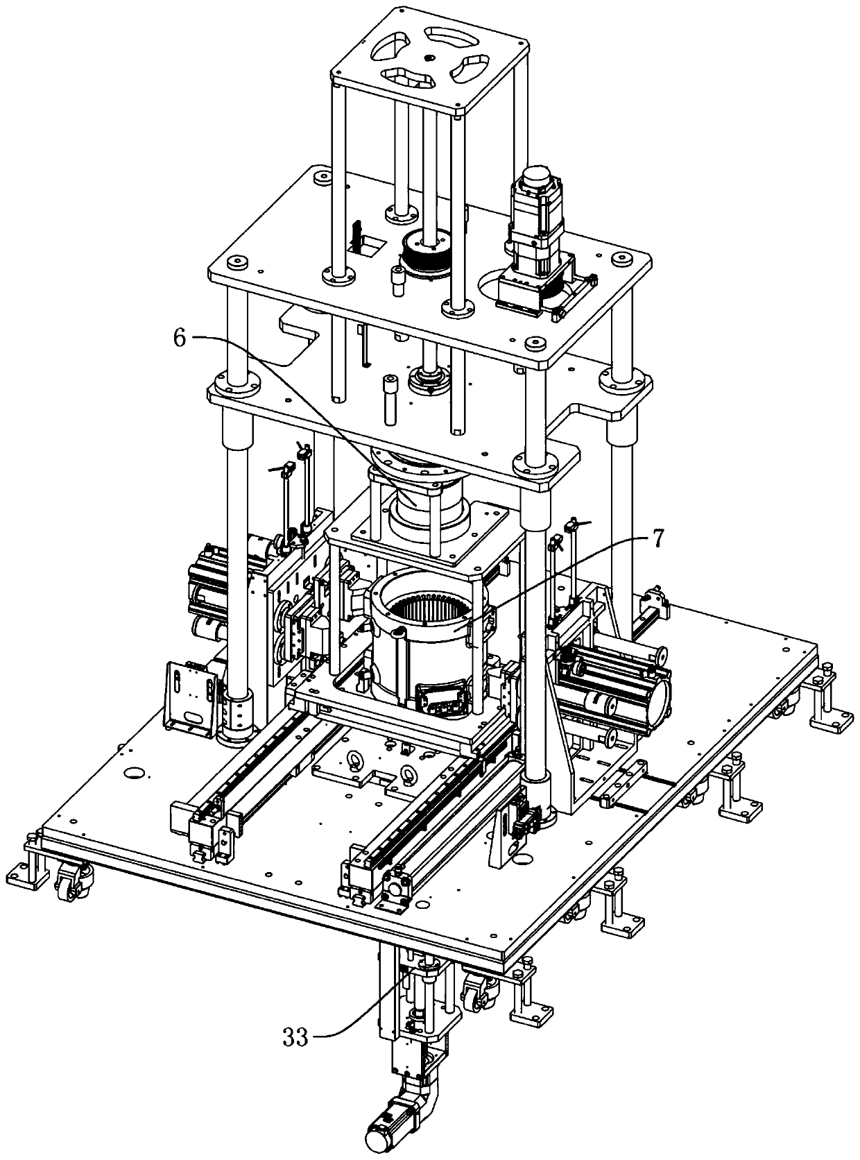 Stator and rotor combined assembling device