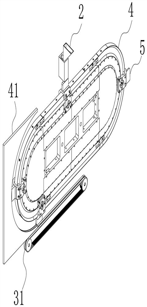 Filter stick arranging and conveying device