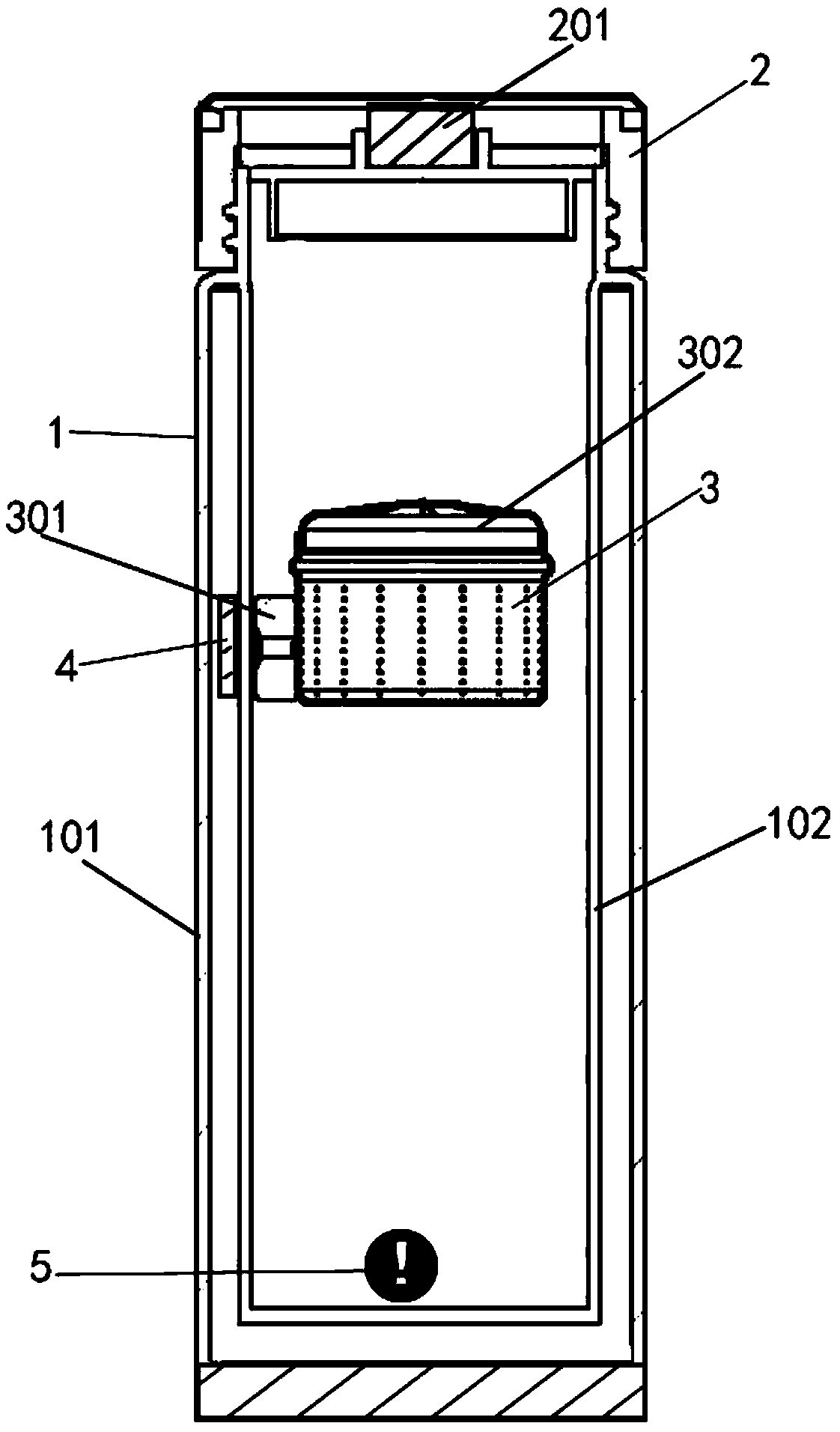 Magnetic-suspension temperature-sensitive tea leaf and tea water separating bottle