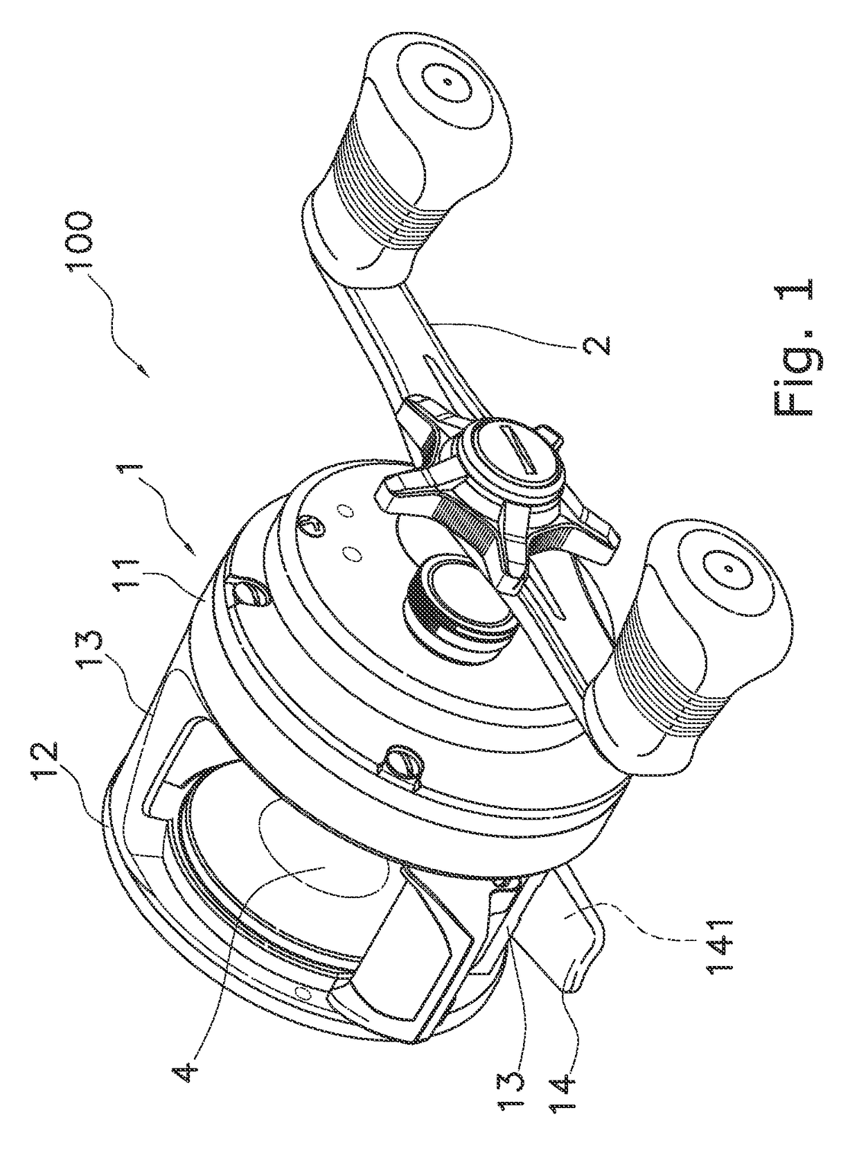 Level winding mechanism for dual-bearing reel