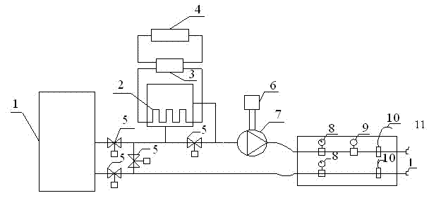 Thermal response remote test device of low-grade heat source of earth source heat pump