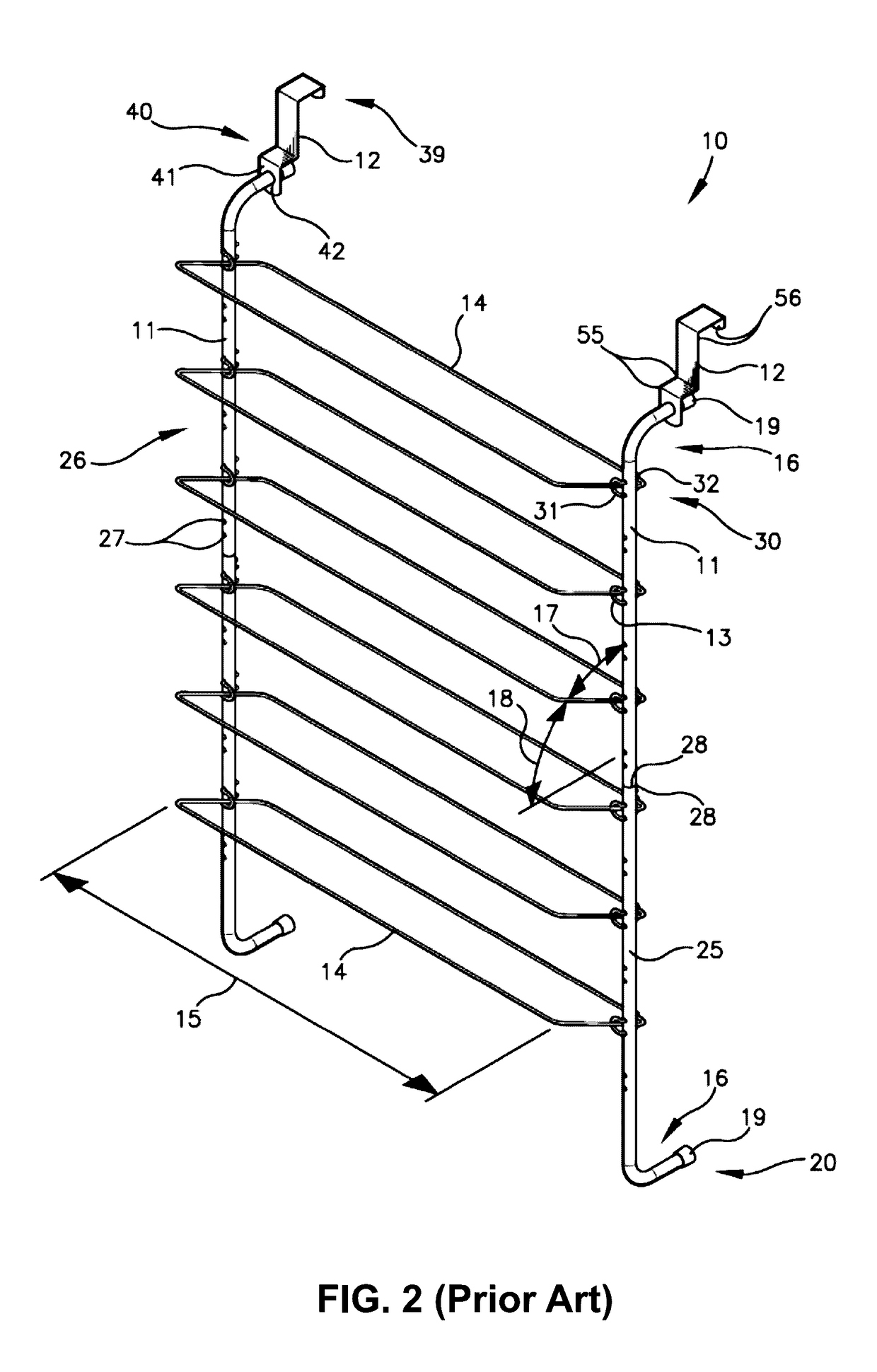 Collapsible hanging shoe rack