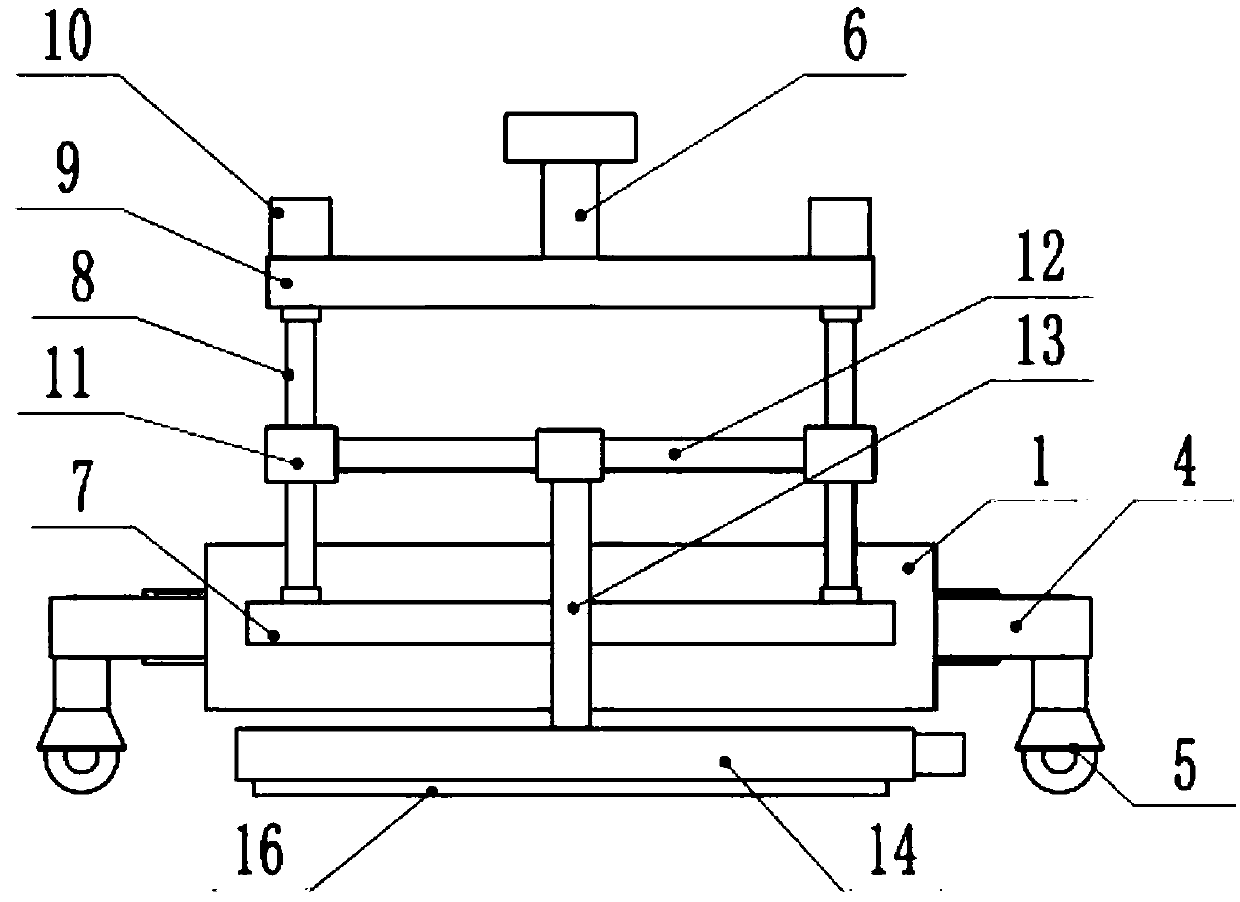 Lead screw and sliding block type cement pavement paving device