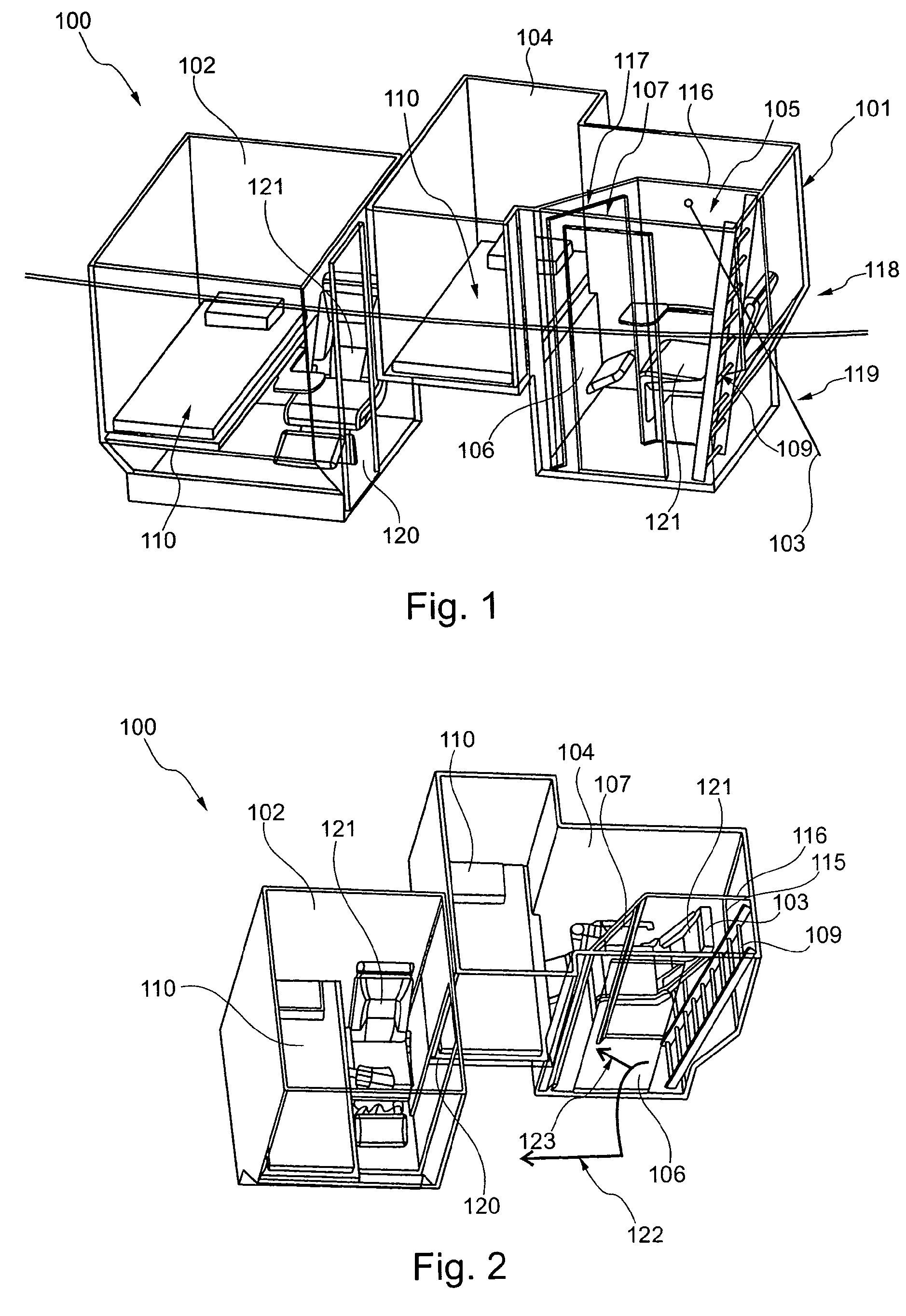 Rest module with a first partial module with direct access to a possible second partial module