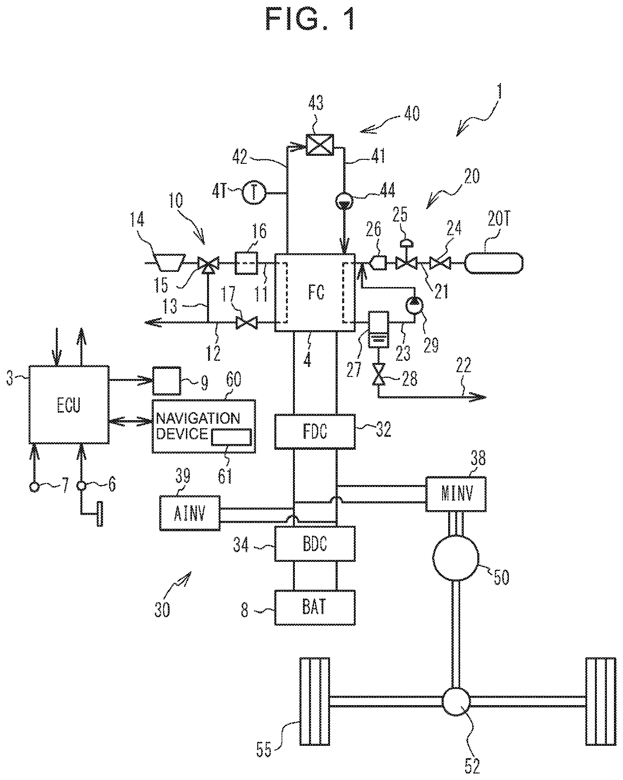 Control device for fuel cell vehicle and fuel cell vehicle