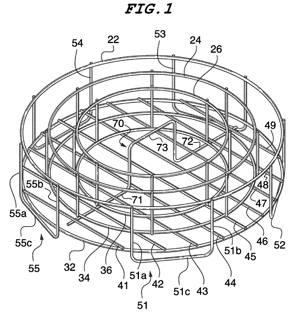 Support structure for cooking food