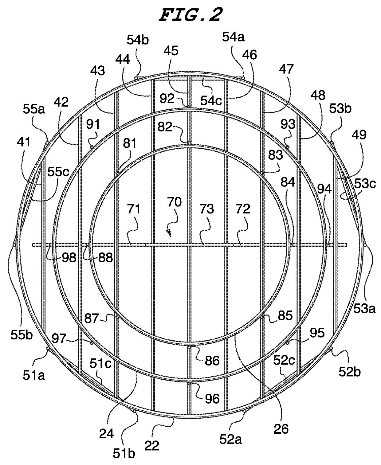 Support structure for cooking food