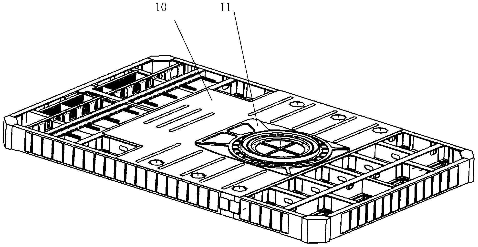 Large phased array radar antenna frame structure and manufacturing method thereof