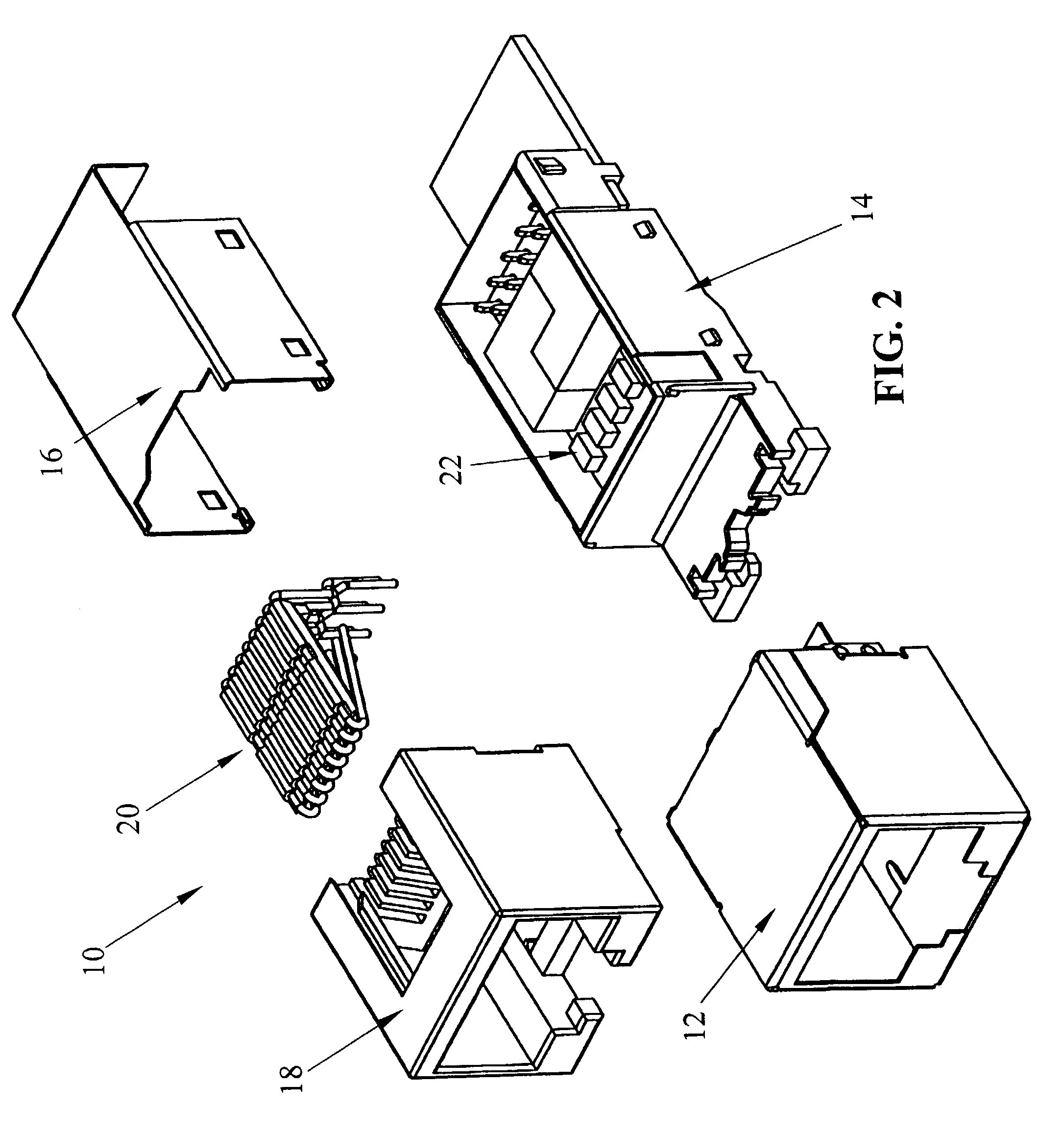 Modular jack for ethernet applications