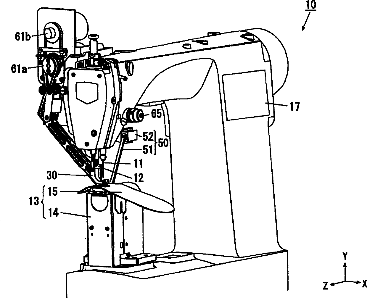 Up and down feeding cloth sewing machine