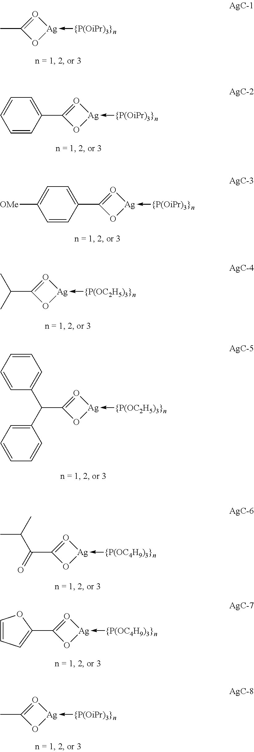 Forming silver catalytic sites from silver phosphite carboxylates