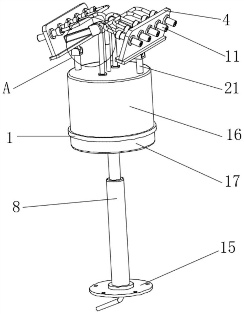 Adjusting mechanism of irrigation device for water conservancy project