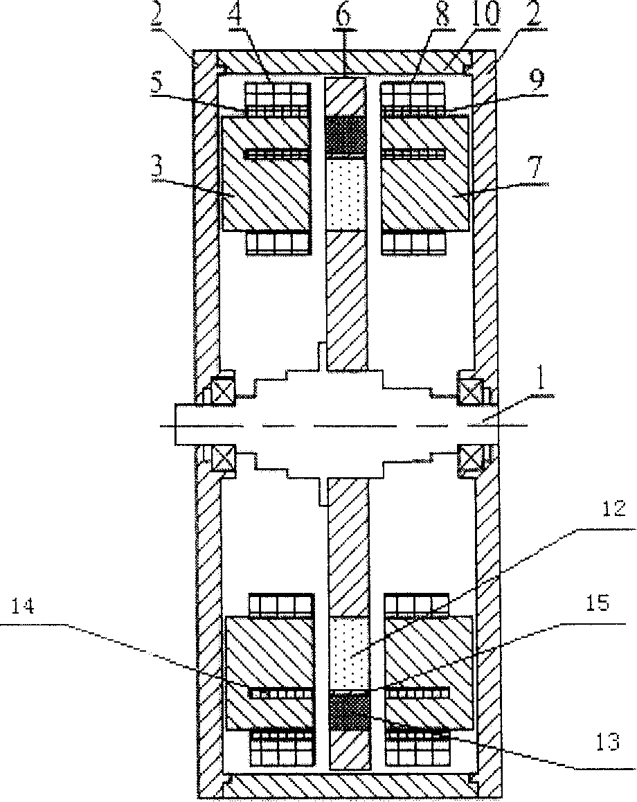 Dual-feeding mixed excitation axial magnetic field magento motor