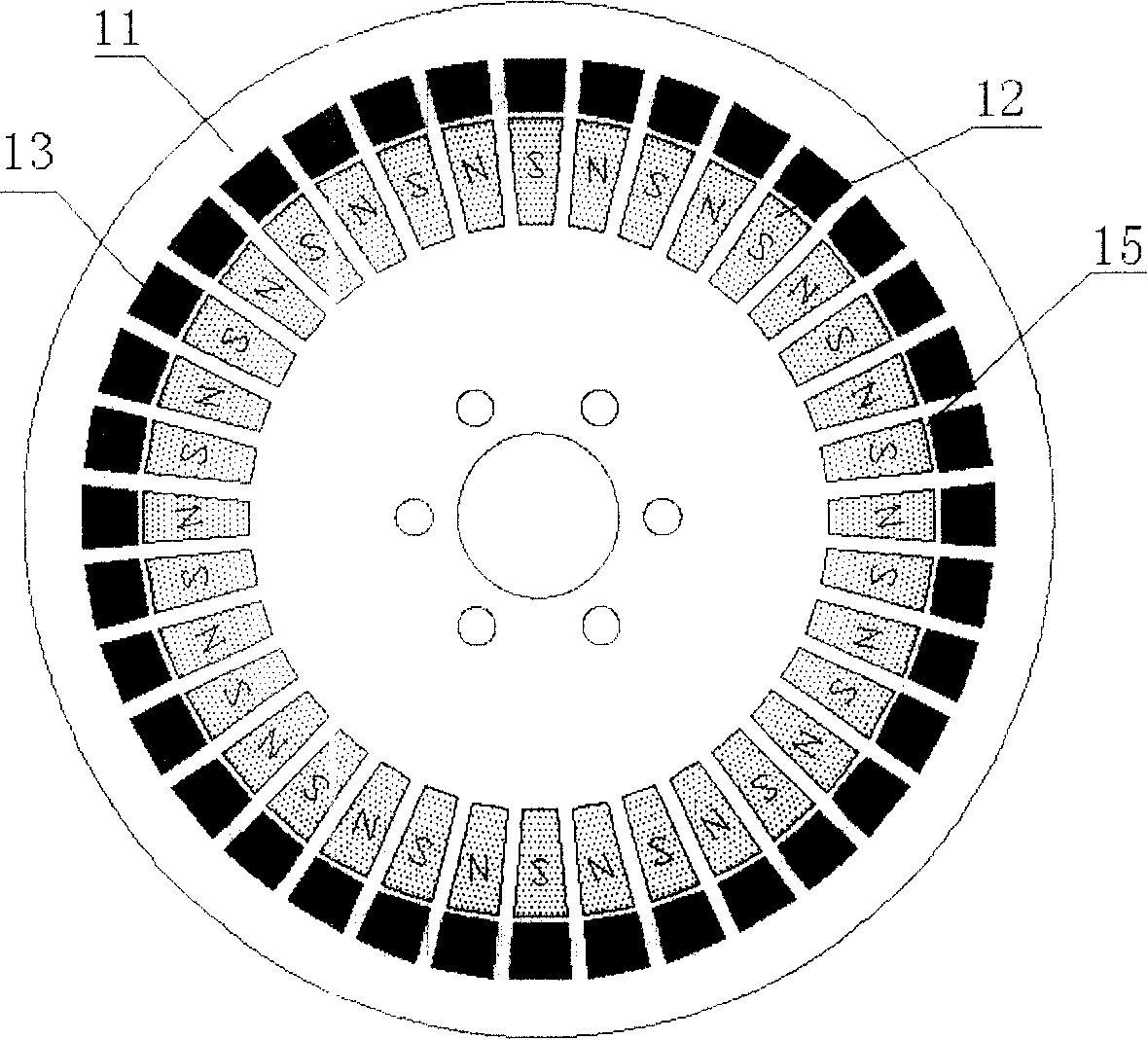 Dual-feeding mixed excitation axial magnetic field magento motor