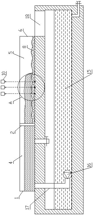 Simulation device and multi-point real-time monitoring method for riverbed dynamic change under flood action