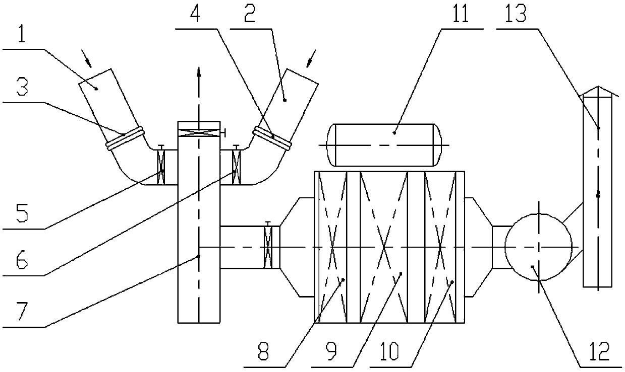 Waste heat recovery overall device for external exhaust of glass annealing furnace