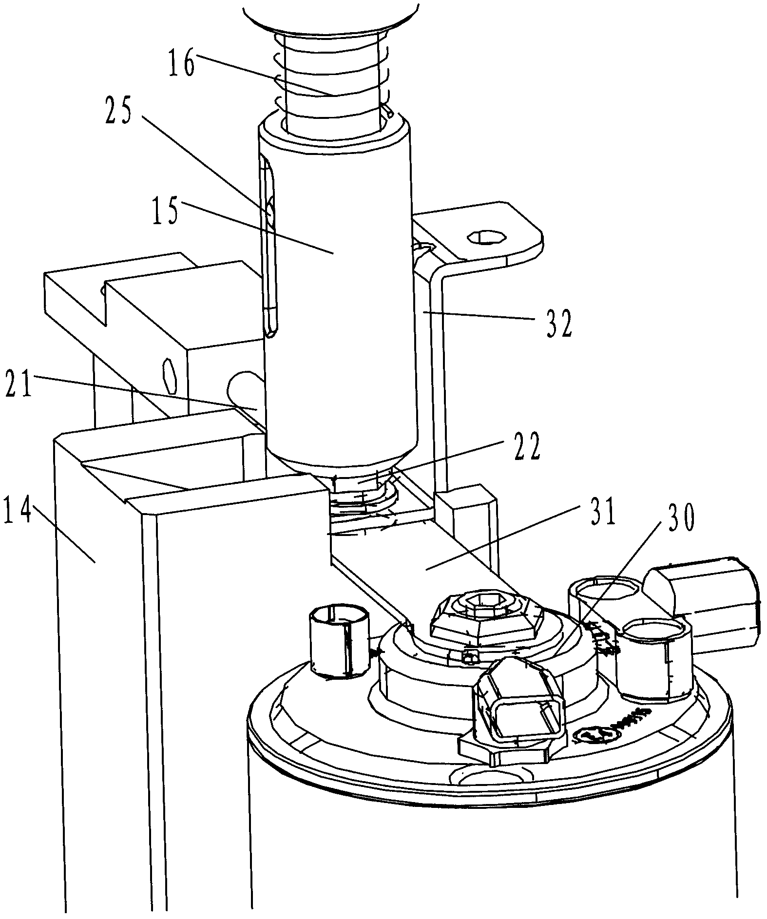 Automatic tightening machine for nut for car horn bracket