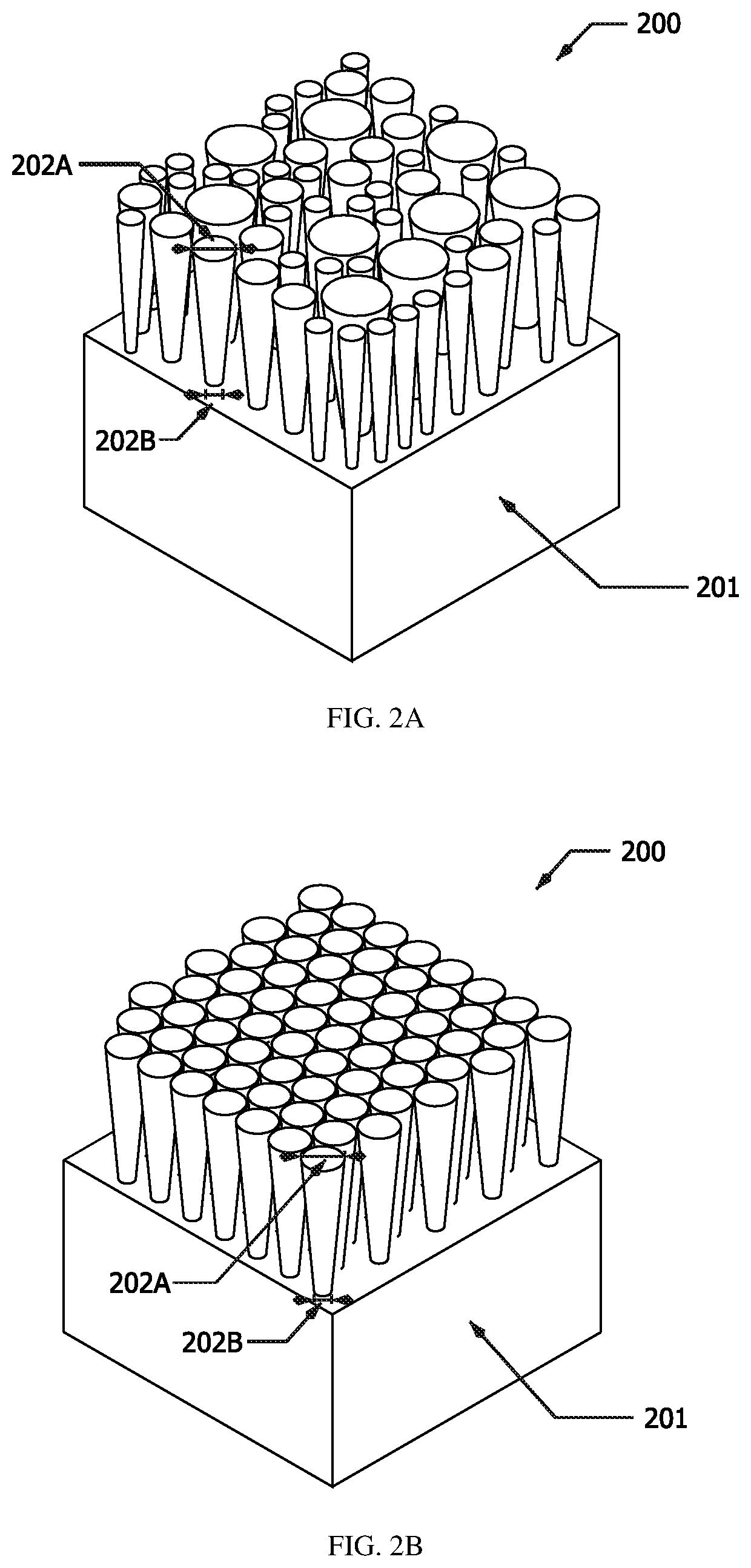 Strain-inducing nanostructures for spectral red-shifting of light emitting devices