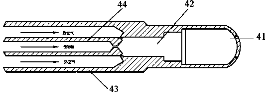 Industrial furnace high-pressure inner-mixed type system for atomizing vegetable fat or bio-oil to be burned and method thereof