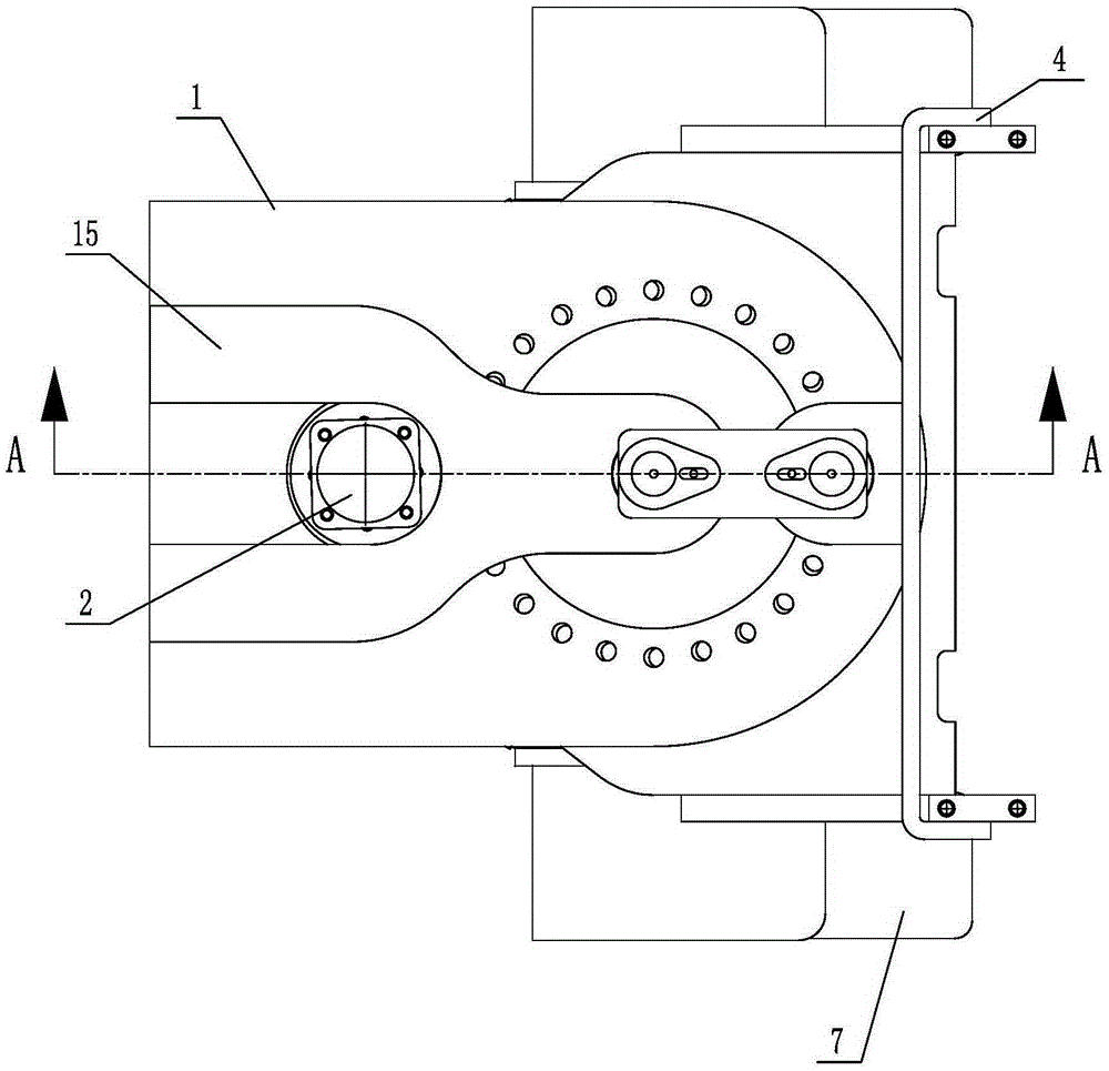 Hinged type narrow roadway forklift steering device