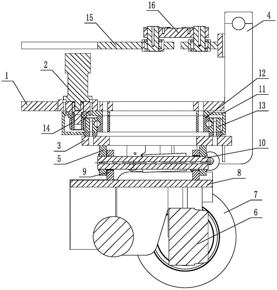 Hinged type narrow roadway forklift steering device