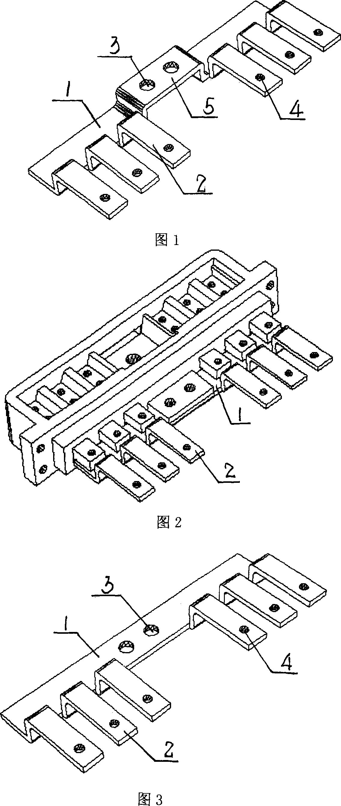 Finger-fork type instrument terminals bus-bar wire