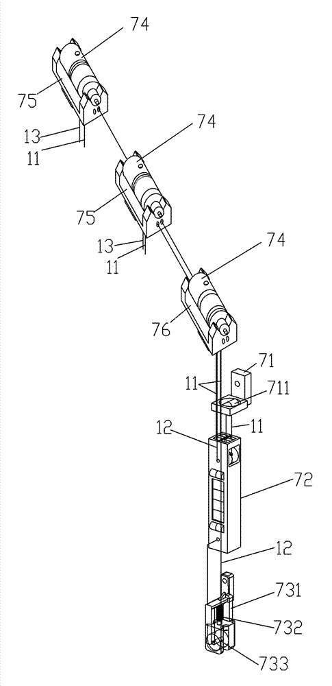 Single-handle magnetic control built-in hollow shutter glass