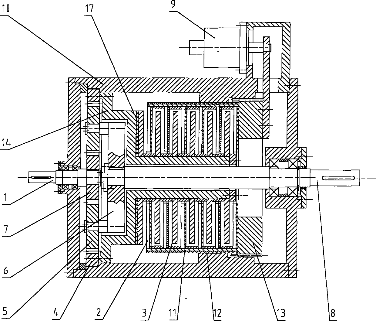 Disc type magnetic control speed governing clutch