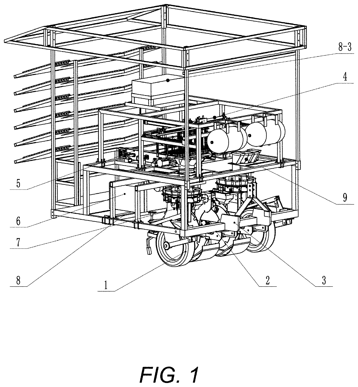 Tractor suspension type automatic transplanting machine for plug tray seedlings