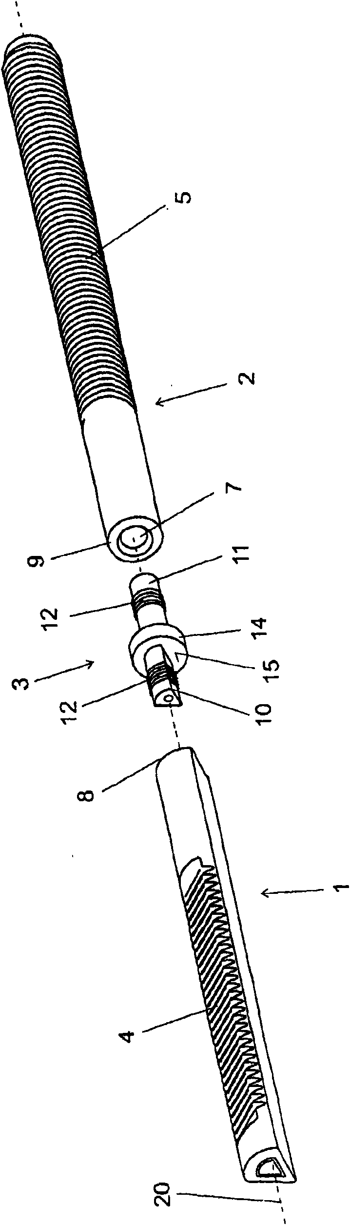 Toothed or threaded rod