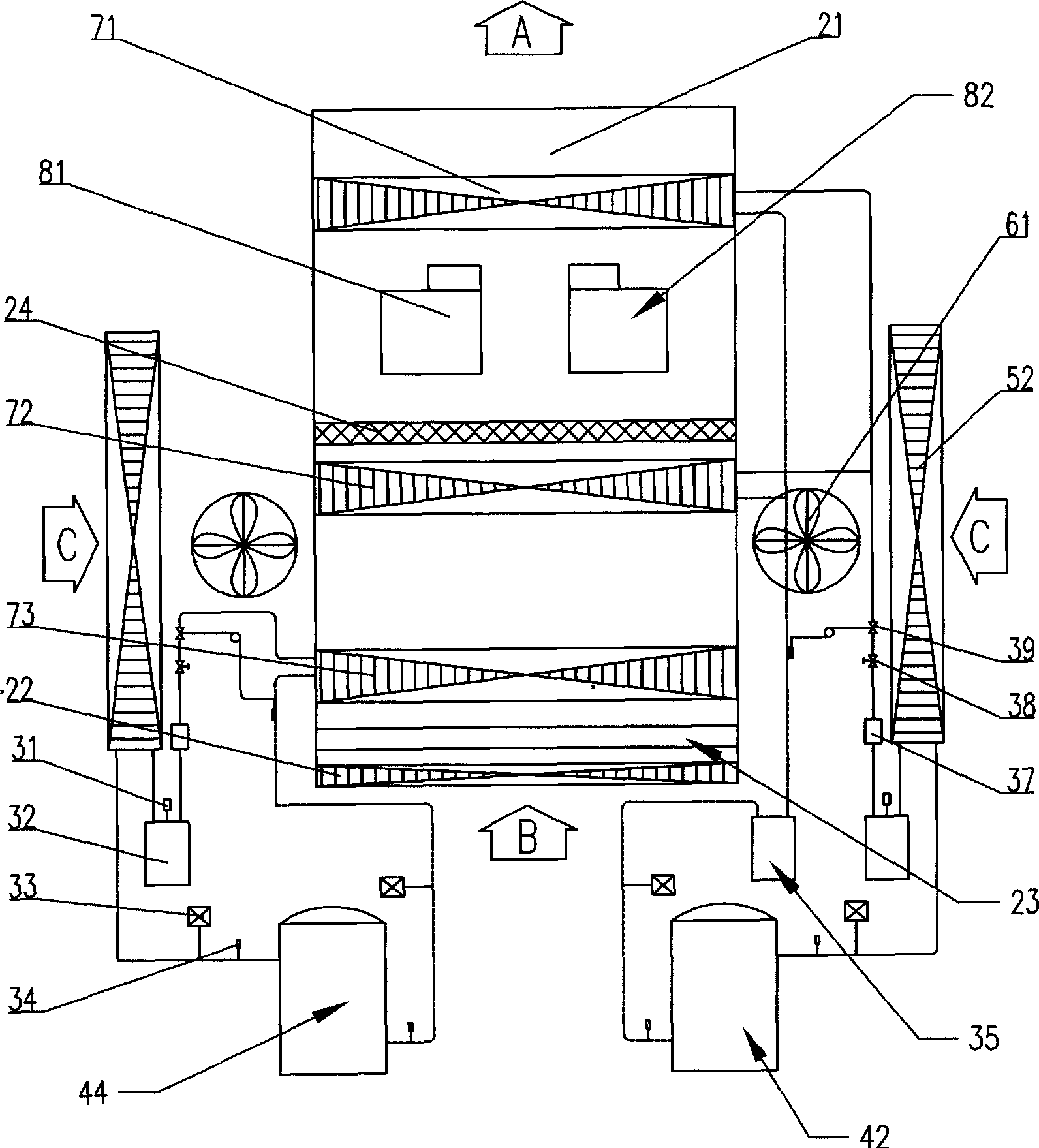 Aircraft floor air conditioner set