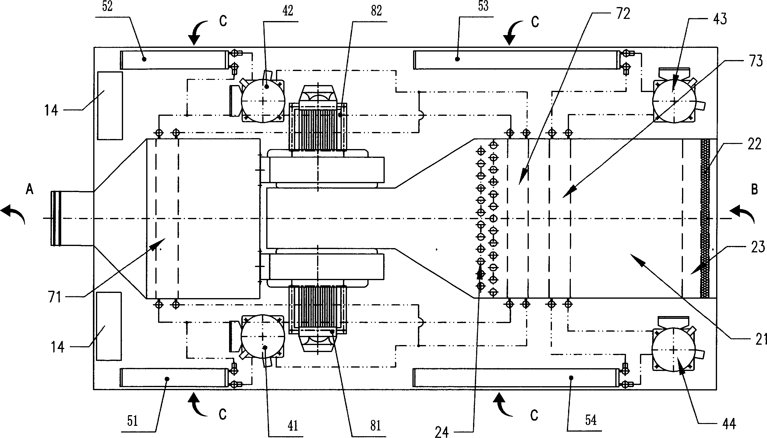 Aircraft floor air conditioner set