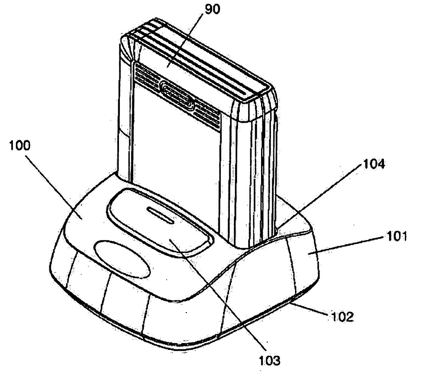 External desktop dock for a cartridge-based data storage unit