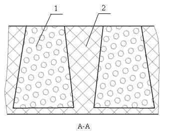 Wear-resistant composite material with ceramic embedded in rubber and preparation method thereof