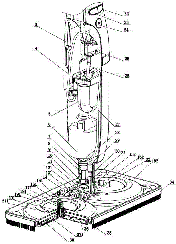 Motor-driven steam mop