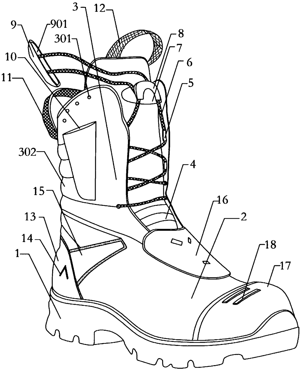 Heat-insulation and cold-proof fire-fighting boots