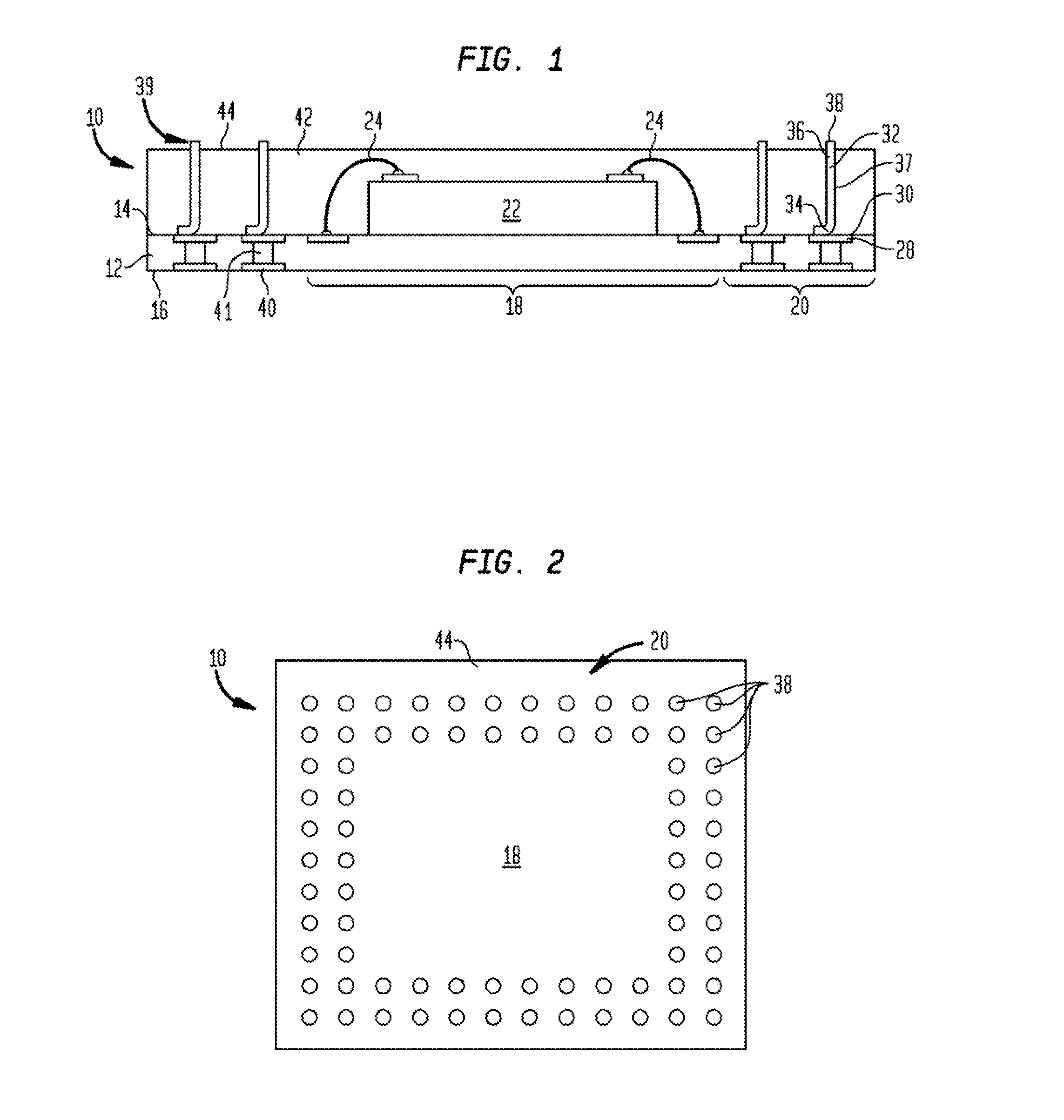 Package-on-package assembly with wire bond vias