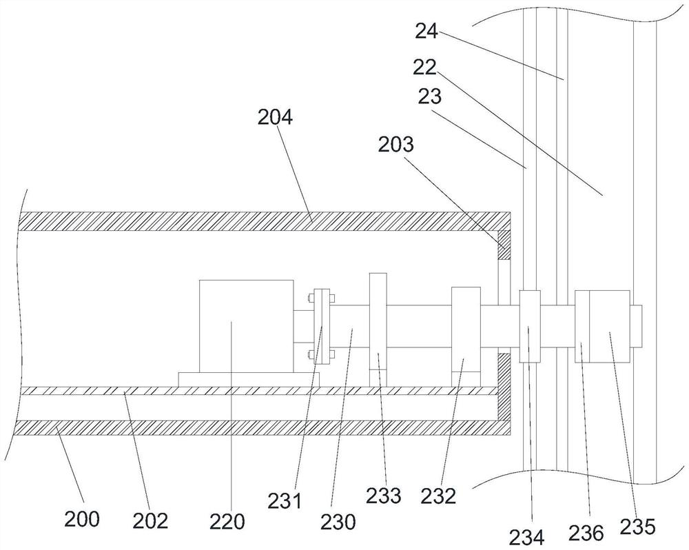 Driving device for vertical transportation tool