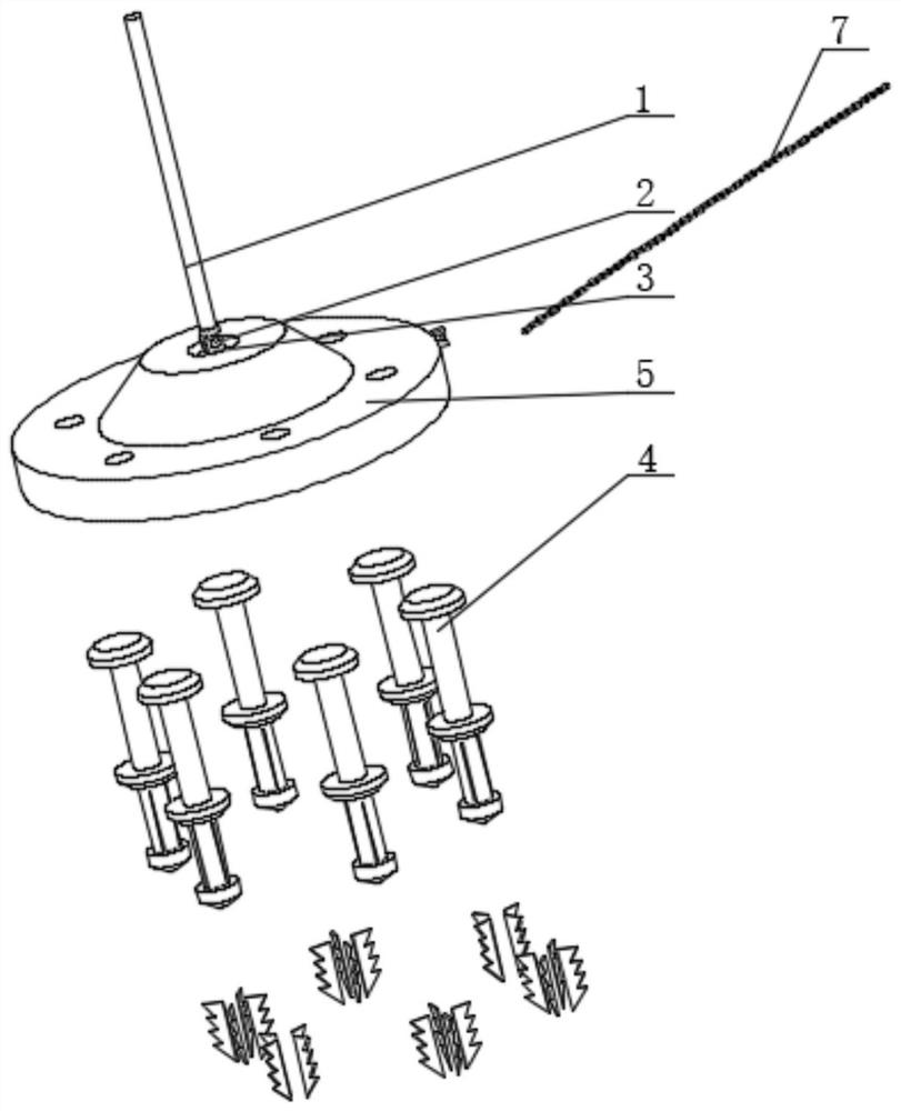 A subsea vibrating multi-anchor anchoring system