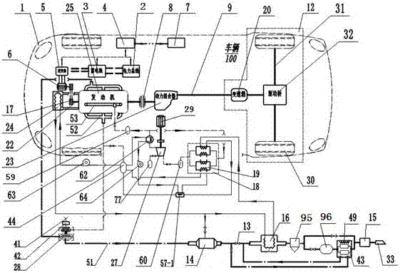 Efficient hydrogen energy vehicle power system for purifying ambient air